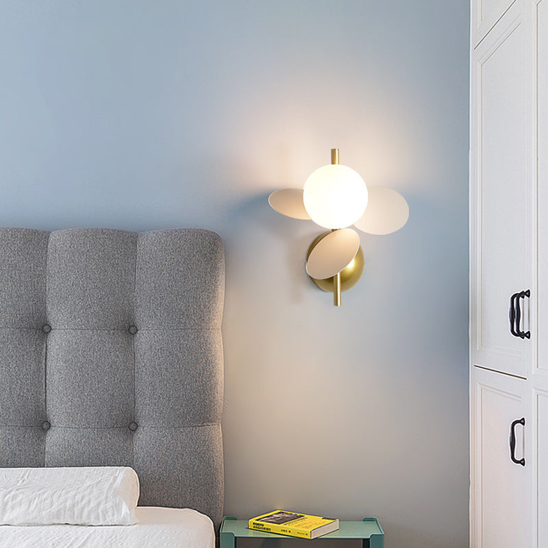 Kids Macaron Round Iron PVC Glass 1-Light Wall Sconce Lamp