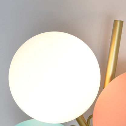 Kids Macaron Round Iron PVC Glass 1-Light Wall Sconce Lamp