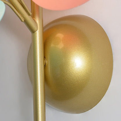 Kids Macaron Round Iron PVC Glass 1-Light Wall Sconce Lamp