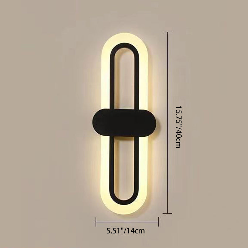 Minimalist Oval Aluminum Acrylic LED Wall Sconce Lamp