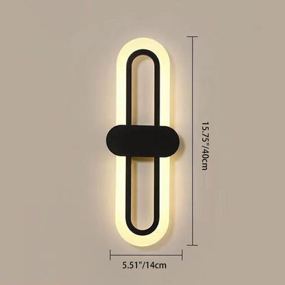 Minimalist Oval Aluminum Acrylic LED Wall Sconce Lamp