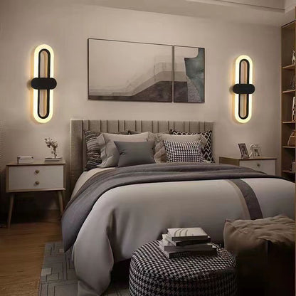 Minimalist Oval Aluminum Acrylic LED Wall Sconce Lamp