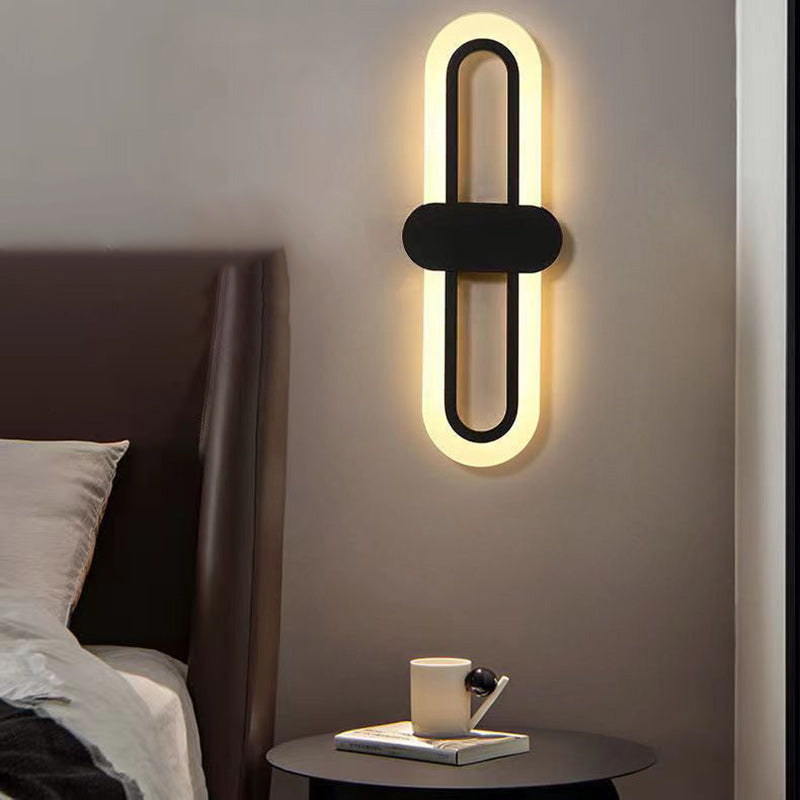 Minimalist Oval Aluminum Acrylic LED Wall Sconce Lamp