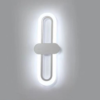 Minimalist Oval Aluminum Acrylic LED Wall Sconce Lamp