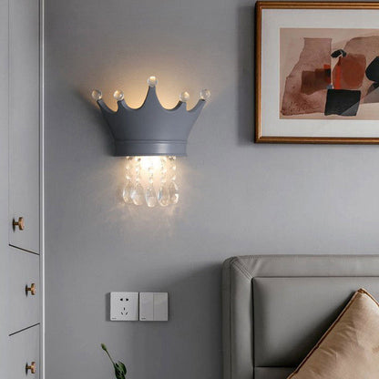 Kids Semicircle Resin Crystal 2-Light Wall Sconce Lamp