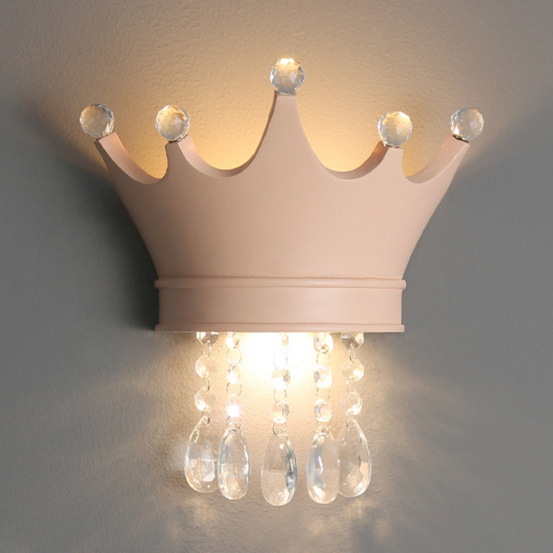 Kids Semicircle Resin Crystal 2-Light Wall Sconce Lamp