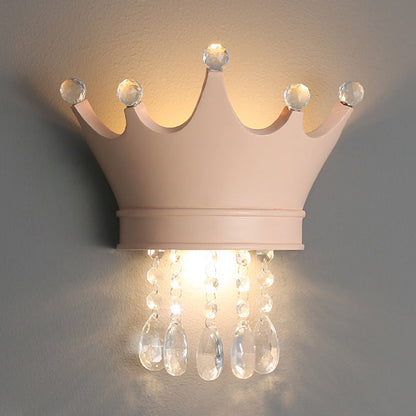 Kids Semicircle Resin Crystal 2-Light Wall Sconce Lamp