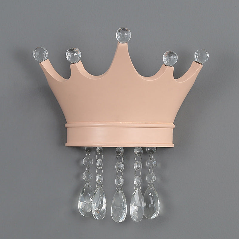 Kids Semicircle Resin Crystal 2-Light Wall Sconce Lamp