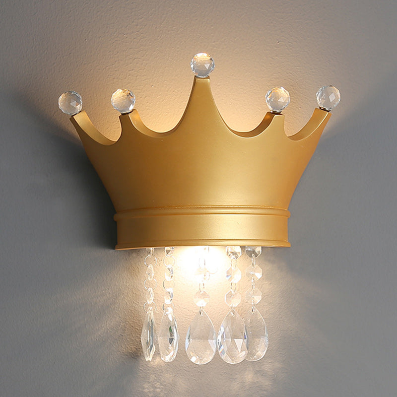 Kids Semicircle Resin Crystal 2-Light Wall Sconce Lamp