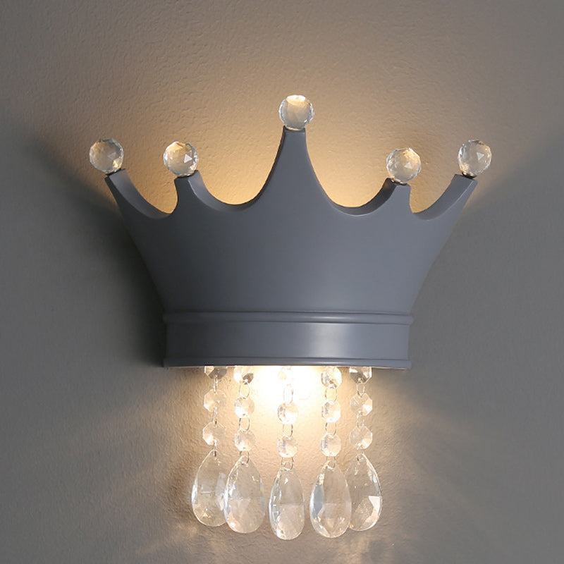 Kids Semicircle Resin Crystal 2-Light Wall Sconce Lamp