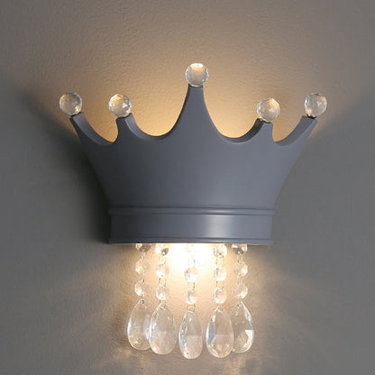 Kids Semicircle Resin Crystal 2-Light Wall Sconce Lamp