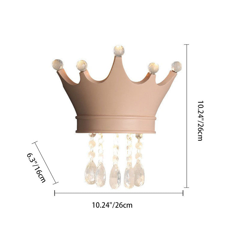 Kids Semicircle Resin Crystal 2-Light Wall Sconce Lamp