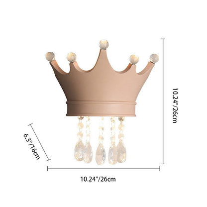 Kids Semicircle Resin Crystal 2-Light Wall Sconce Lamp