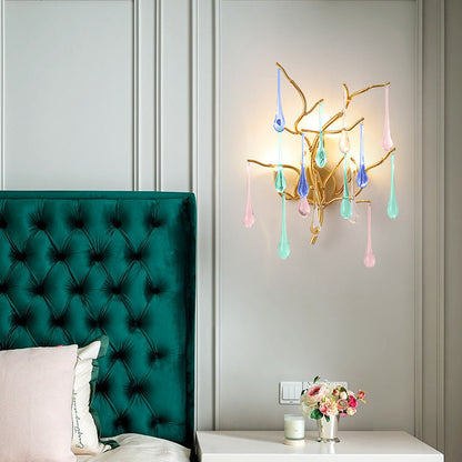 Deco Water Drops Aluminum Glass 3-Light Wall Sconce Lamp