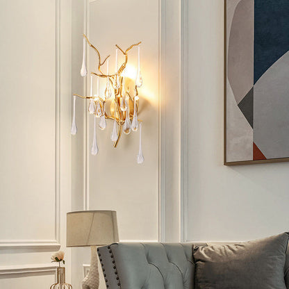 Deco Water Drops Aluminum Glass 3-Light Wall Sconce Lamp