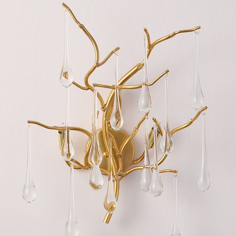 Deco Water Drops Aluminum Glass 3-Light Wall Sconce Lamp
