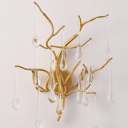 Deco Water Drops Aluminum Glass 3-Light Wall Sconce Lamp