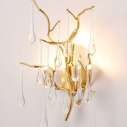 Deco Water Drops Aluminum Glass 3-Light Wall Sconce Lamp