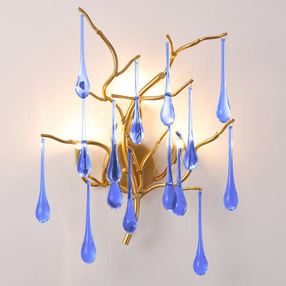 Deco Water Drops Aluminum Glass 3-Light Wall Sconce Lamp