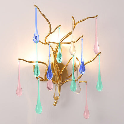 Deco Water Drops Aluminum Glass 3-Light Wall Sconce Lamp