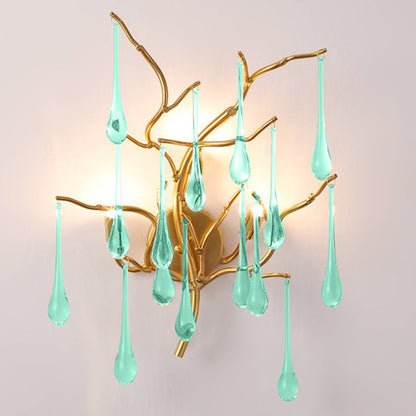 Deco Water Drops Aluminum Glass 3-Light Wall Sconce Lamp
