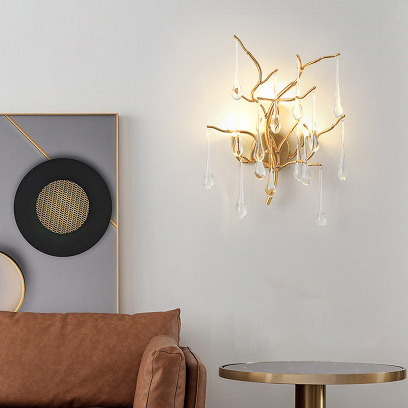 Deco Water Drops Aluminum Glass 3-Light Wall Sconce Lamp