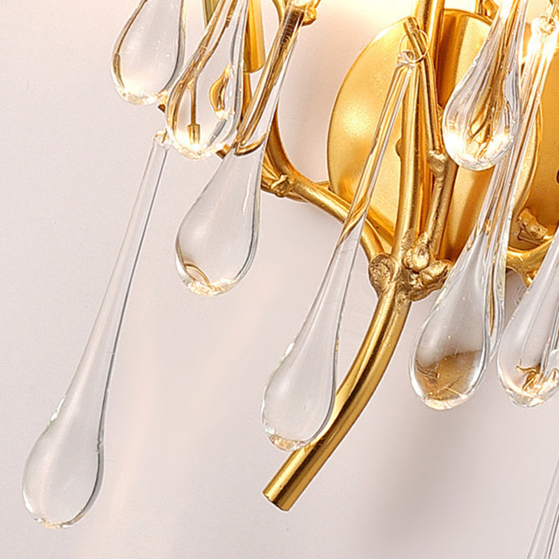 Deco Water Drops Aluminum Glass 3-Light Wall Sconce Lamp