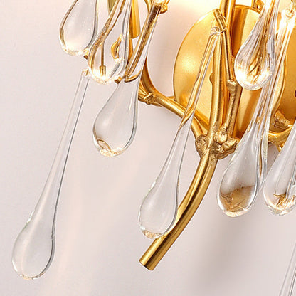 Deco Water Drops Aluminum Glass 3-Light Wall Sconce Lamp