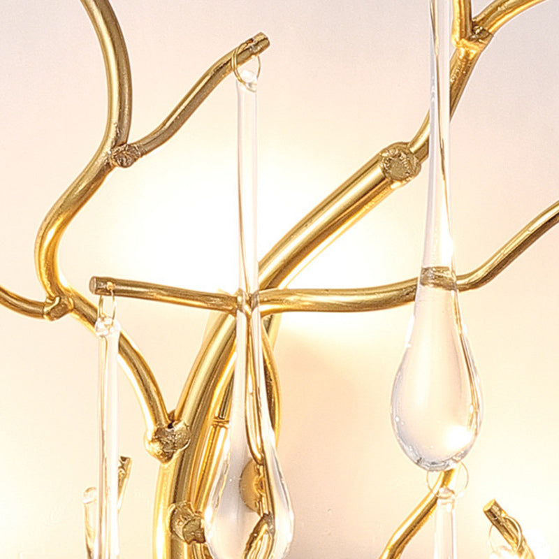 Deco Water Drops Aluminum Glass 3-Light Wall Sconce Lamp