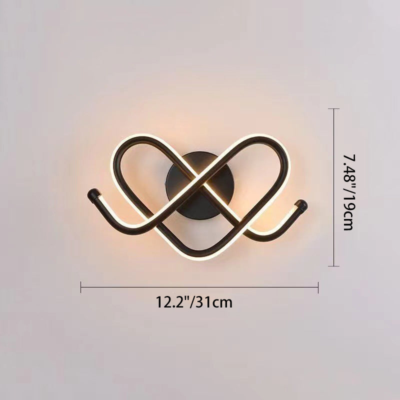Creative Heart Iron Aluminum Silicone LED Wall Sconce Lamp