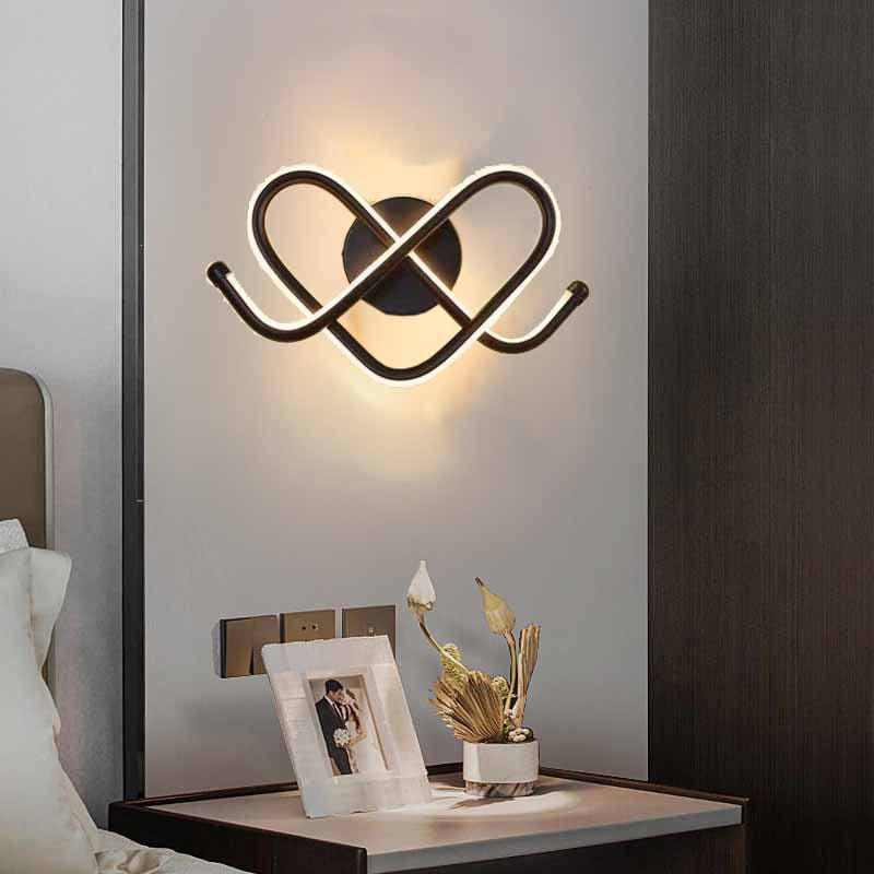 Creative Heart Iron Aluminum Silicone LED Wall Sconce Lamp