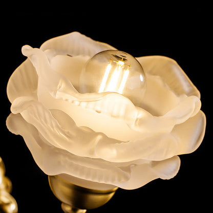 Creative Floral Copper Glass 1-Light Wall Sconce Lamp