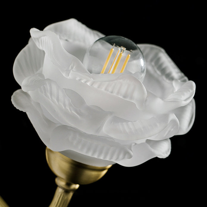 Creative Floral Copper Glass 1-Light Wall Sconce Lamp