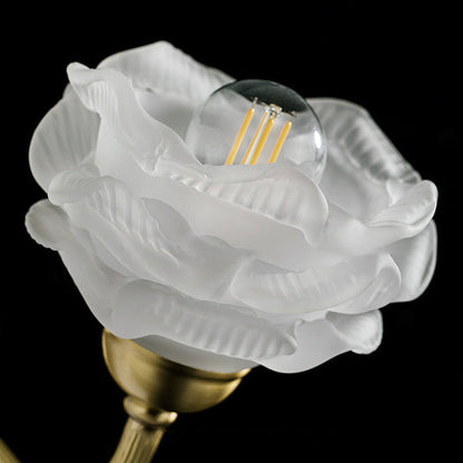 Creative Floral Copper Glass 1-Light Wall Sconce Lamp