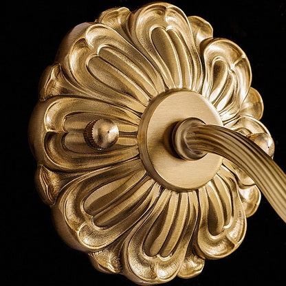 Creative Floral Copper Glass 1-Light Wall Sconce Lamp