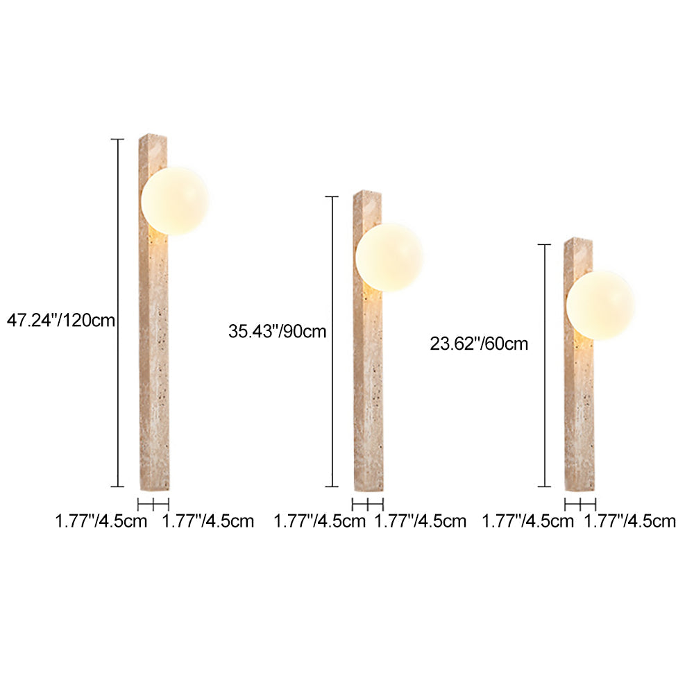 Rectangle Linear Yellow Travertine 2-Light Wall Sconce Lamp