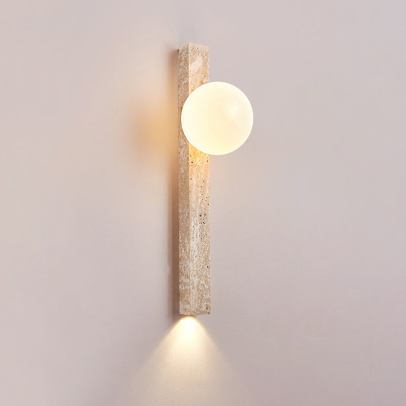 Rectangle Linear Yellow Travertine 2-Light Wall Sconce Lamp