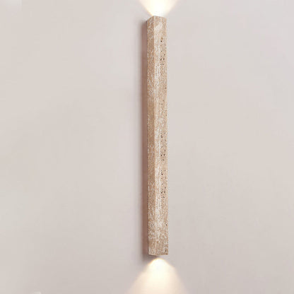Rectangle Linear Yellow Travertine 2-Light Wall Sconce Lamp