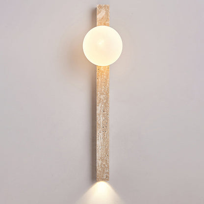 Rectangle Linear Yellow Travertine 2-Light Wall Sconce Lamp