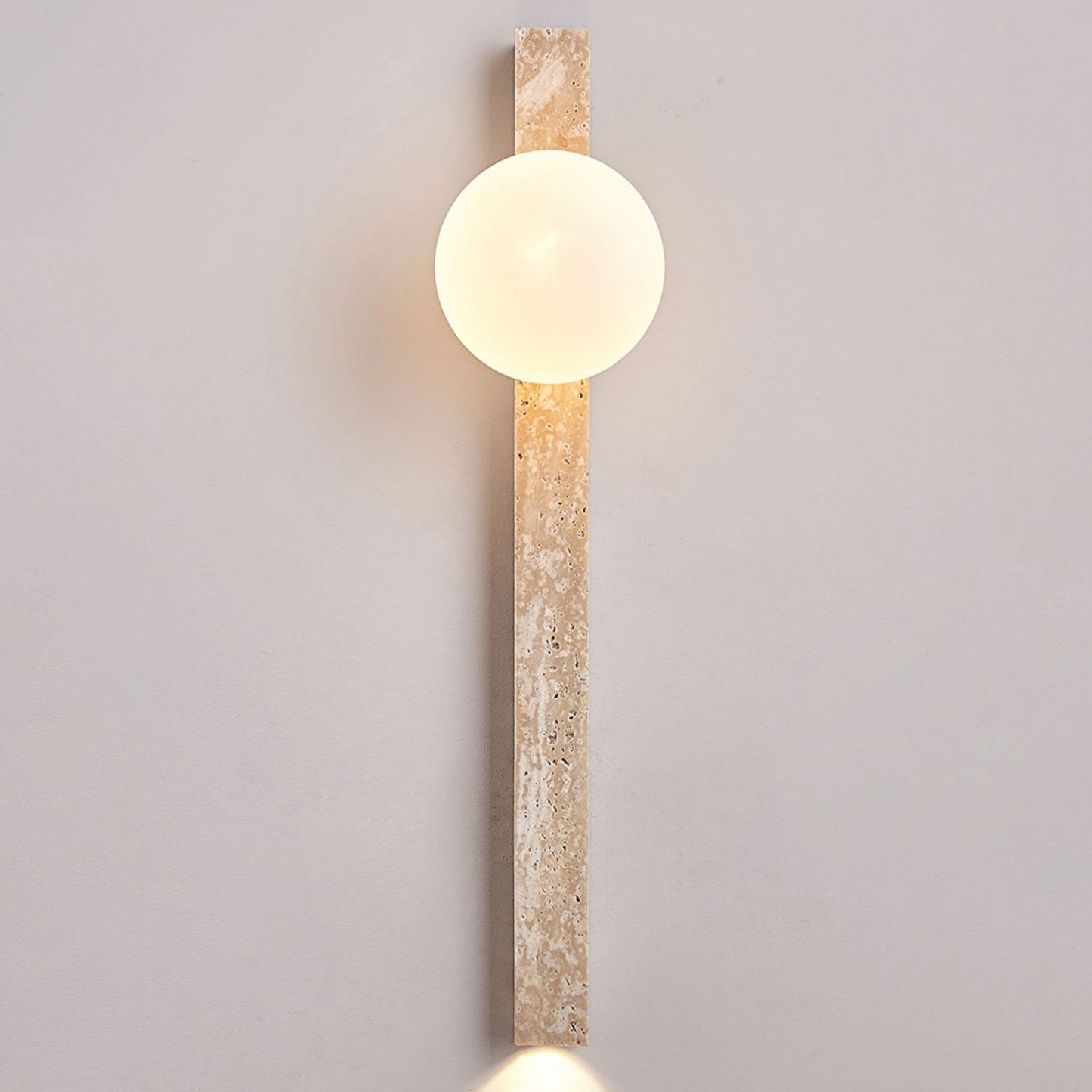 Rectangle Linear Yellow Travertine 2-Light Wall Sconce Lamp