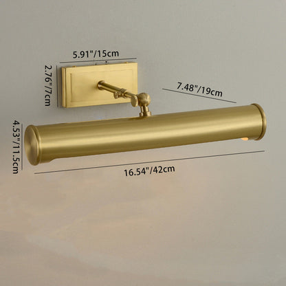 Minimalist Round Cylinder Copper 2-Light Wall Sconce Lamp