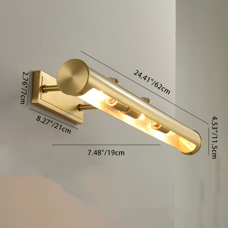 Minimalist Round Cylinder Copper 2-Light Wall Sconce Lamp