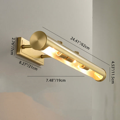 Minimalist Round Cylinder Copper 2-Light Wall Sconce Lamp