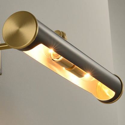 Minimalist Round Cylinder Copper 2-Light Wall Sconce Lamp