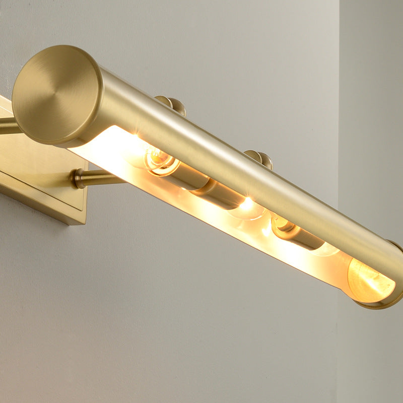 Minimalist Round Cylinder Copper 2-Light Wall Sconce Lamp
