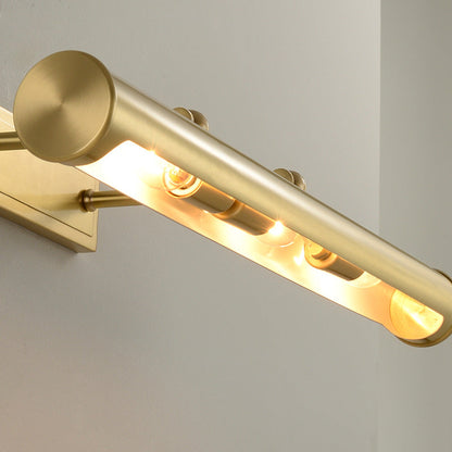 Minimalist Round Cylinder Copper 2-Light Wall Sconce Lamp