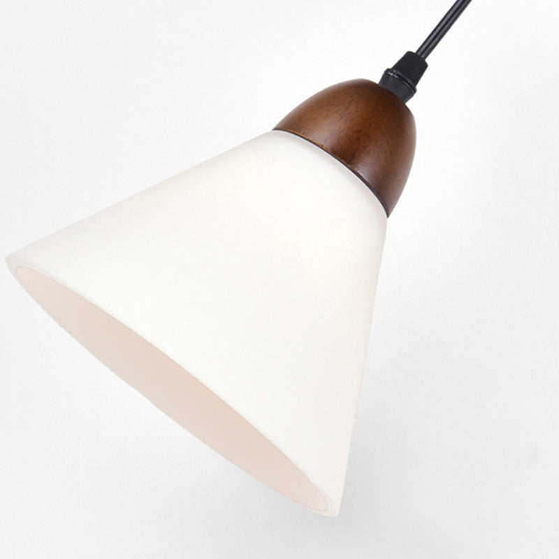 Triangular Solid Wood Glass Iron 1-Light Wall Sconce Lamp