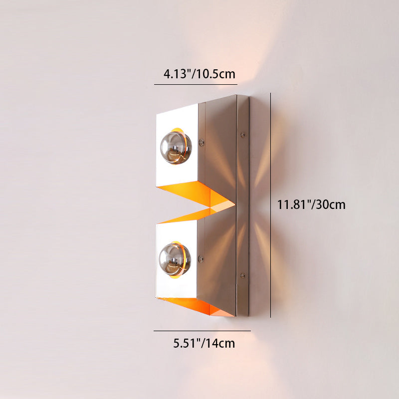 Modern Minimalist Rectangle Iron 2-Light Wall Sconce Lamp