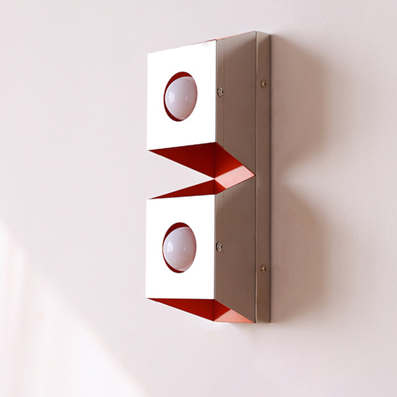 Modern Minimalist Rectangle Iron 2-Light Wall Sconce Lamp
