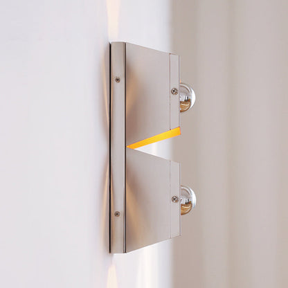 Modern Minimalist Rectangle Iron 2-Light Wall Sconce Lamp